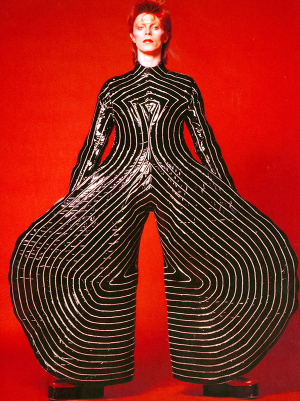 1. Striped bodysuit for Aladdin Sane tour 1973 Design by Kansai Yamamoto Photograph by Masayoshi Sukita Sukita The David Bowie Archive 20121 1
